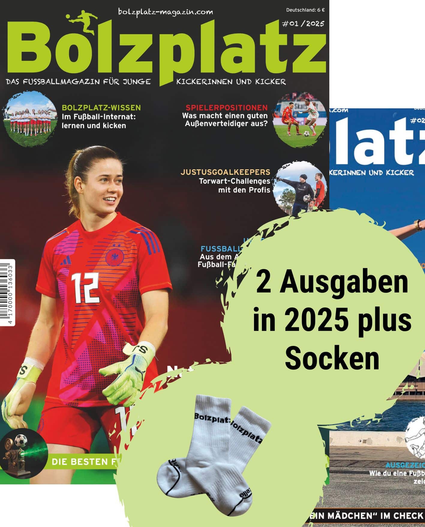 Bolzplatz 2025 (2 Ausgaben plus 1 Paar Bolzplatz-Socken)