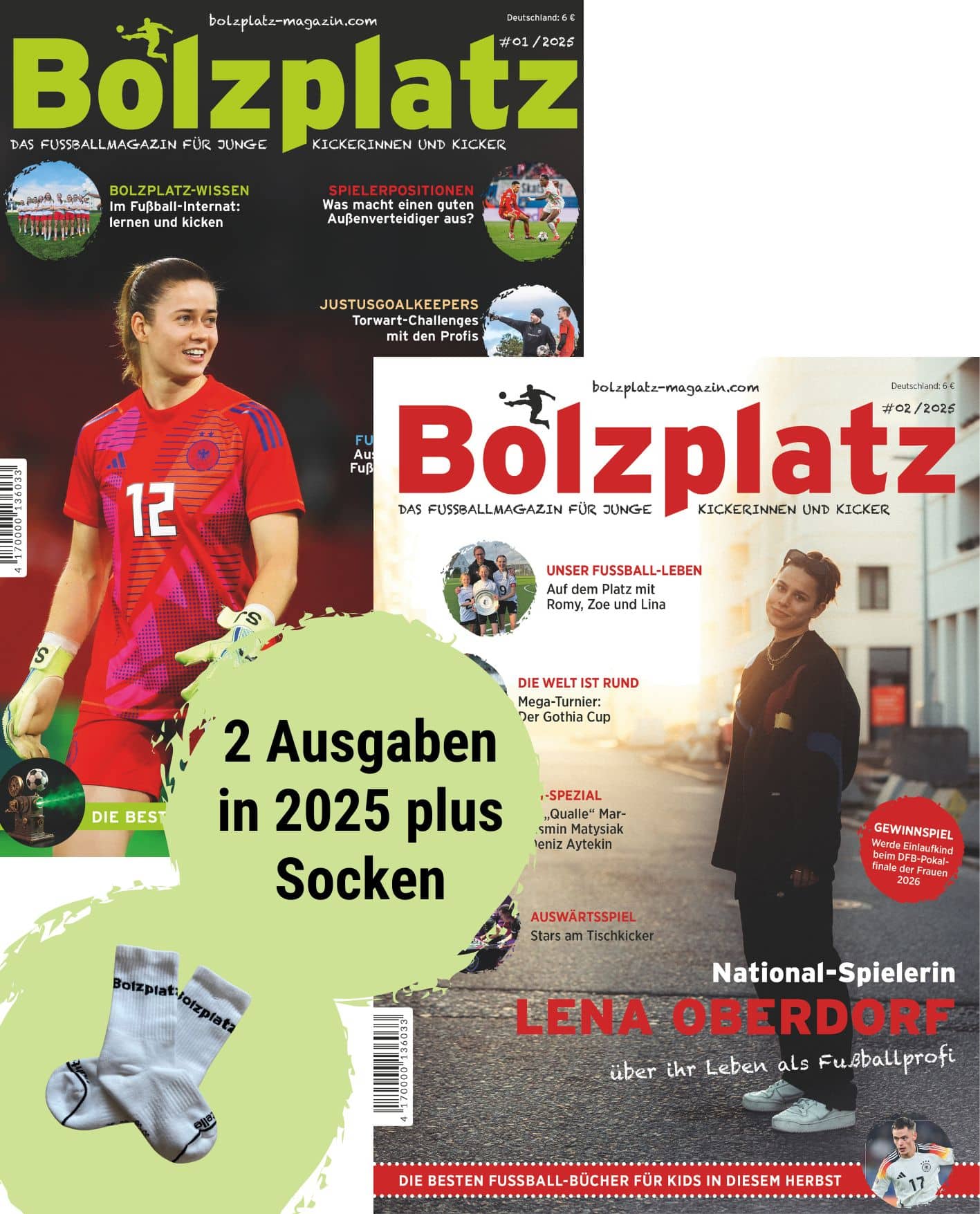 Bolzplatz 2025 (2 Ausgaben) plus Bolzplatz-Socken